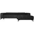ECKSOFA  in Chenille Schwarz  279/222 cm  - Schwarz, KONVENTIONELL, Kunststoff/Textil (279/222cm) - Hom`in