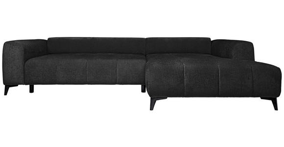 ECKSOFA  in Chenille Schwarz  279/222 cm  - Schwarz, KONVENTIONELL, Kunststoff/Textil (279/222cm) - Hom`in