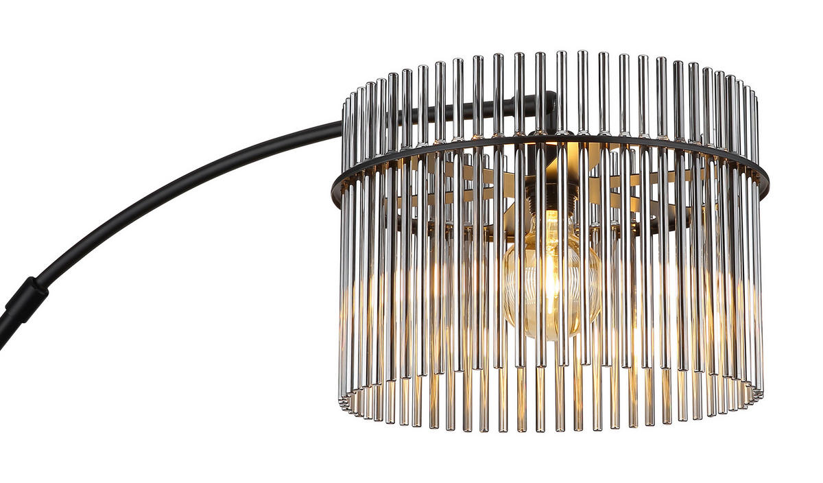 STEHLEUCHTE GORLEY 120/38/185 cm   - Schwarz/Grau, LIFESTYLE, Glas/Kunststoff (120/38/185cm) - Globo