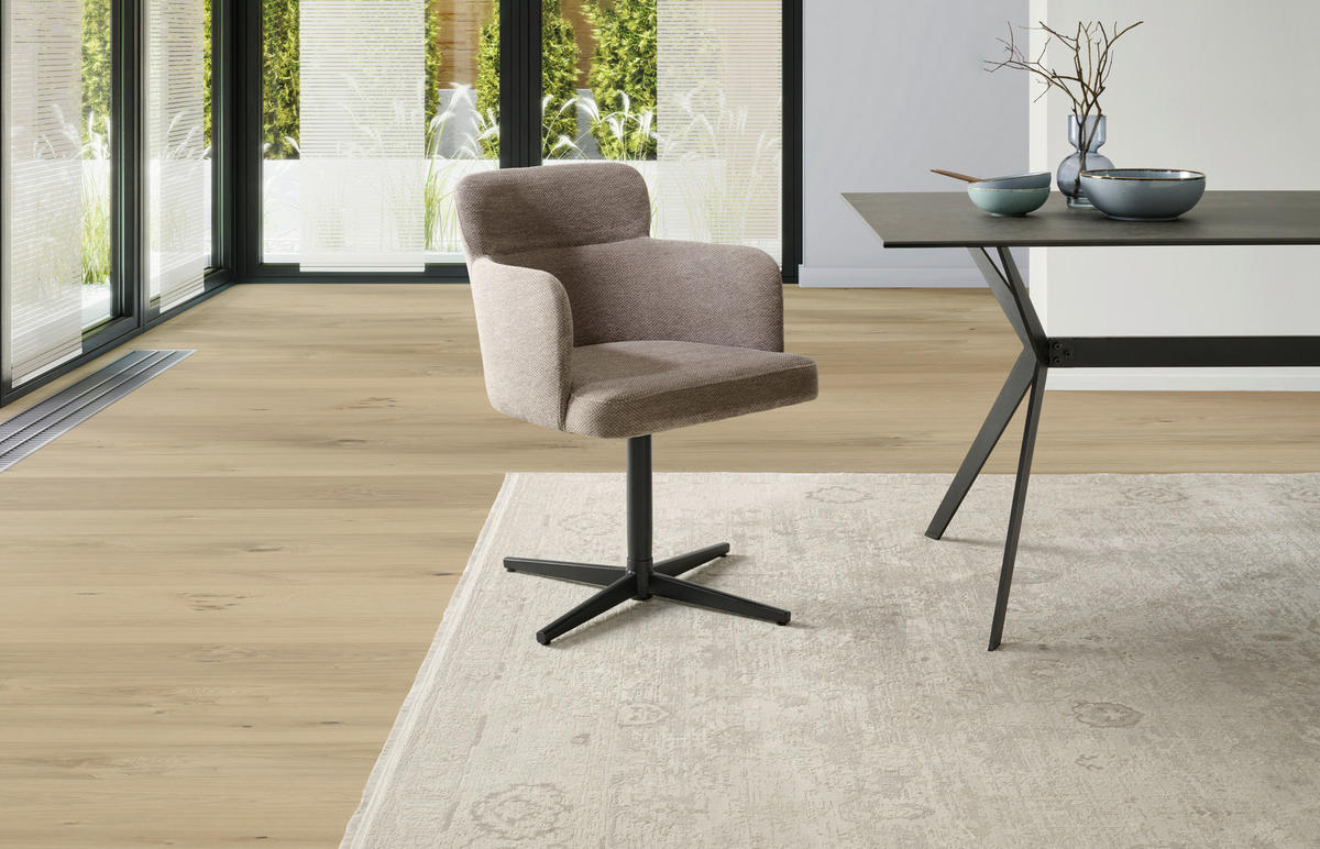 ARMLEHNSTUHL  in Eisen Webstoff  - Schwarz/Braun, KONVENTIONELL, Holz/Textil (58,5/85/63cm) - Livetastic