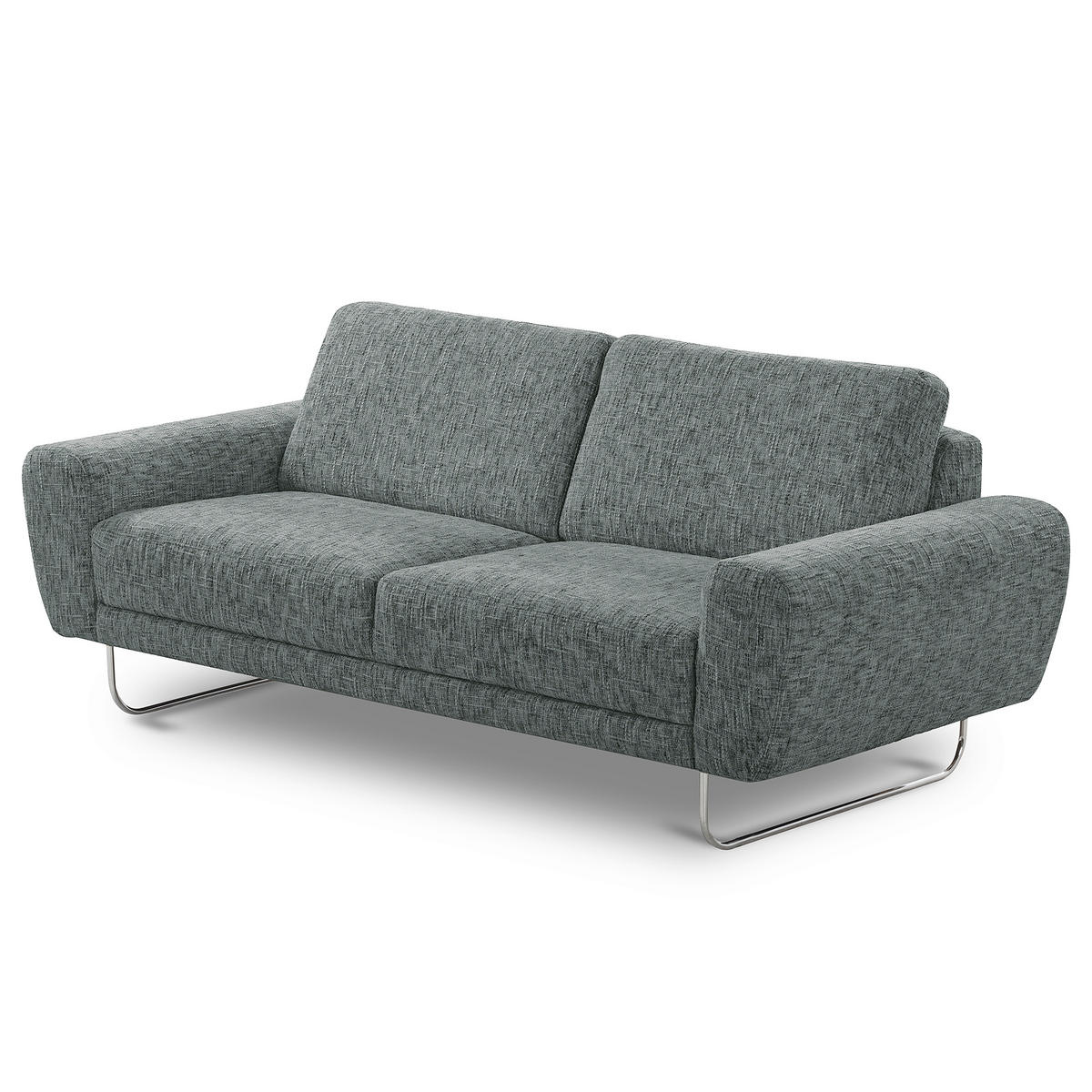 3-SITZER-SOFA SPRING in Webstoff Anthrazit Modern  - Chromfarben/Anthrazit, Design, Textil/Metall (187/85/92cm) - Livetastic