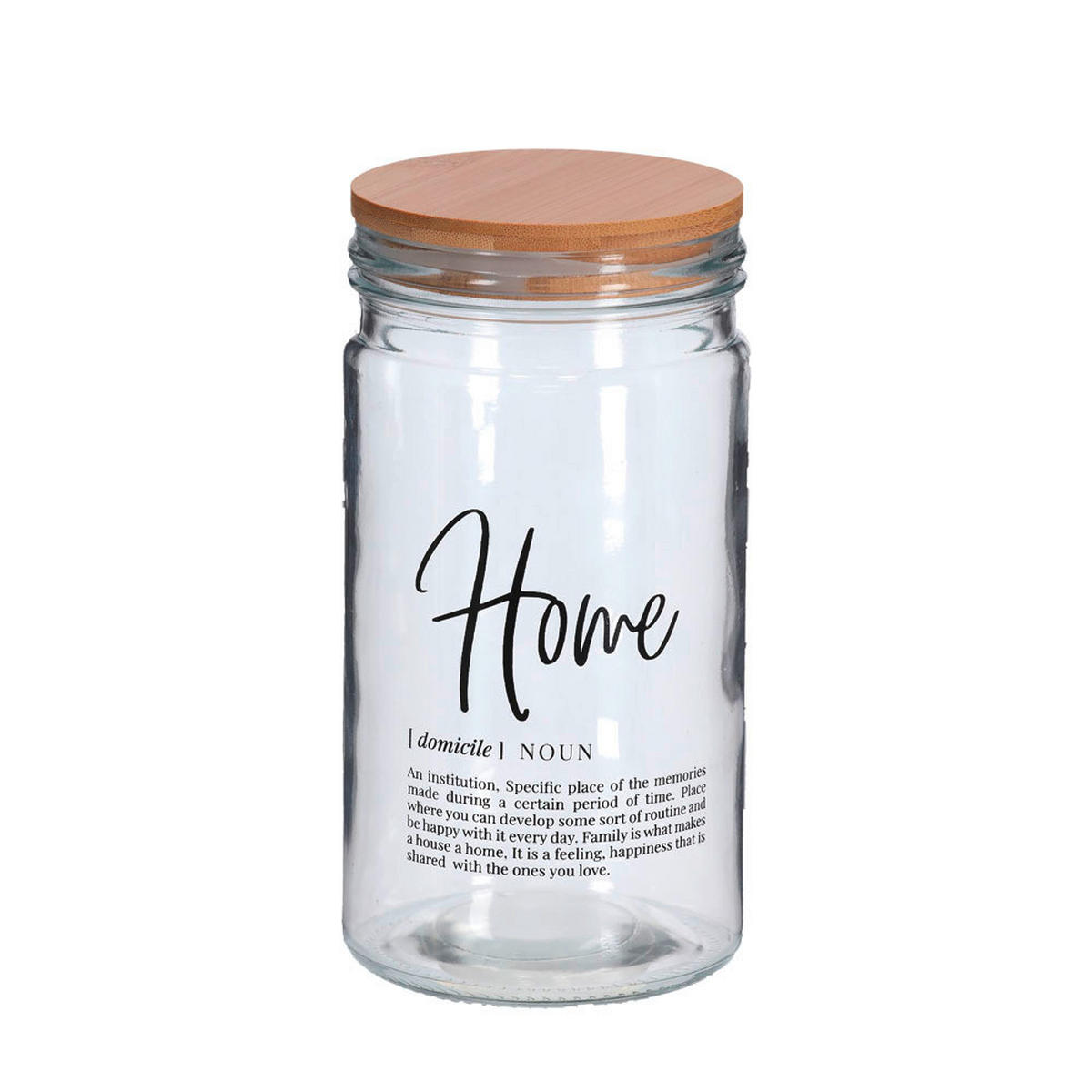 VORRATSGLAS  - Transparent/Naturfarben, Basics, Glas/Holz (10/10/19,5cm) - Zeller Present