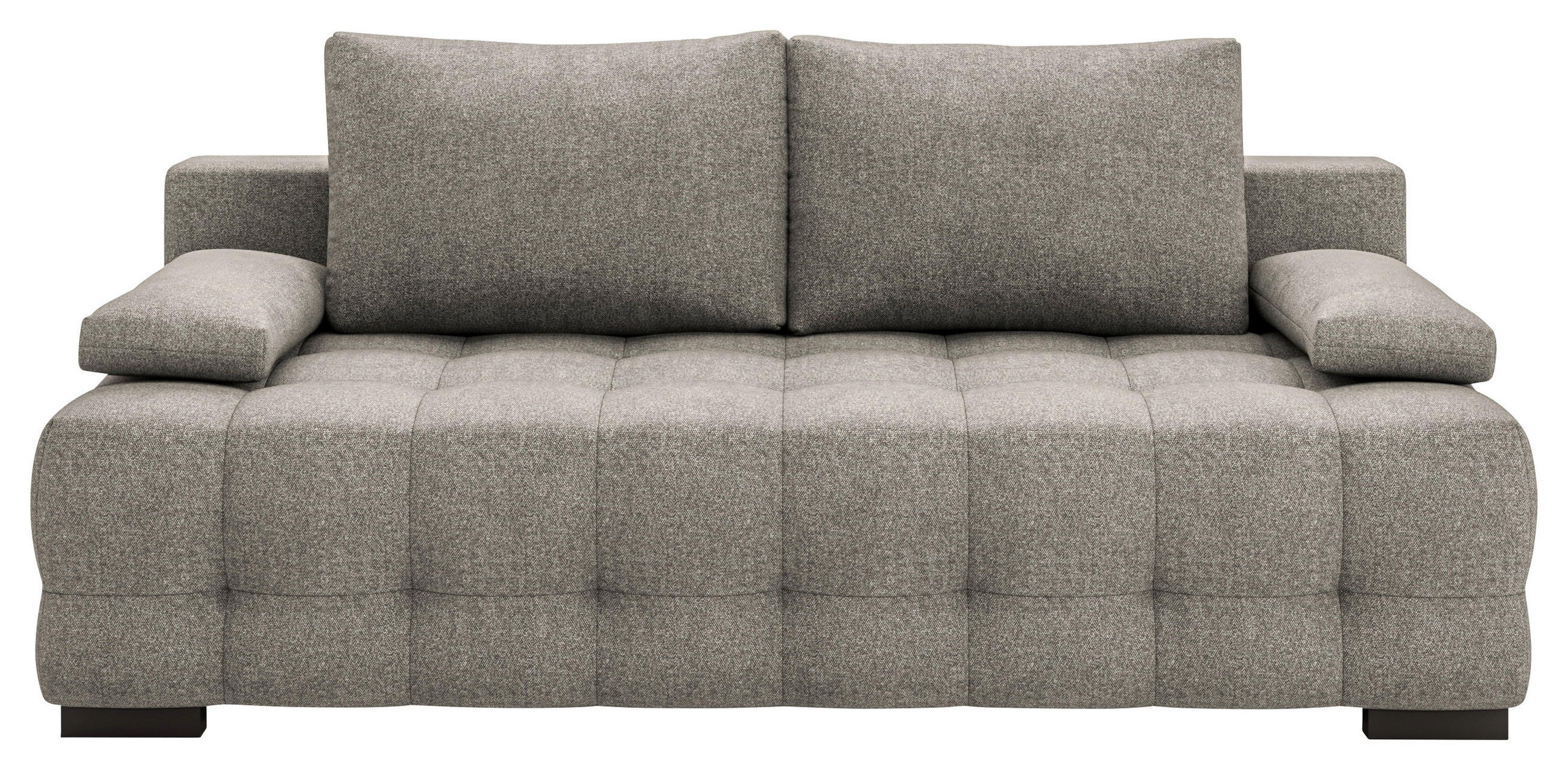 SCHLAFSOFA Jensen  mit Stoffauswahl, Schlafen auf Sitzhöhe, Rücken echt Struktur Hellbraun  - Hellbraun/Schwarz, KONVENTIONELL, Kunststoff/Textil (209/96/100cm) - Stylife