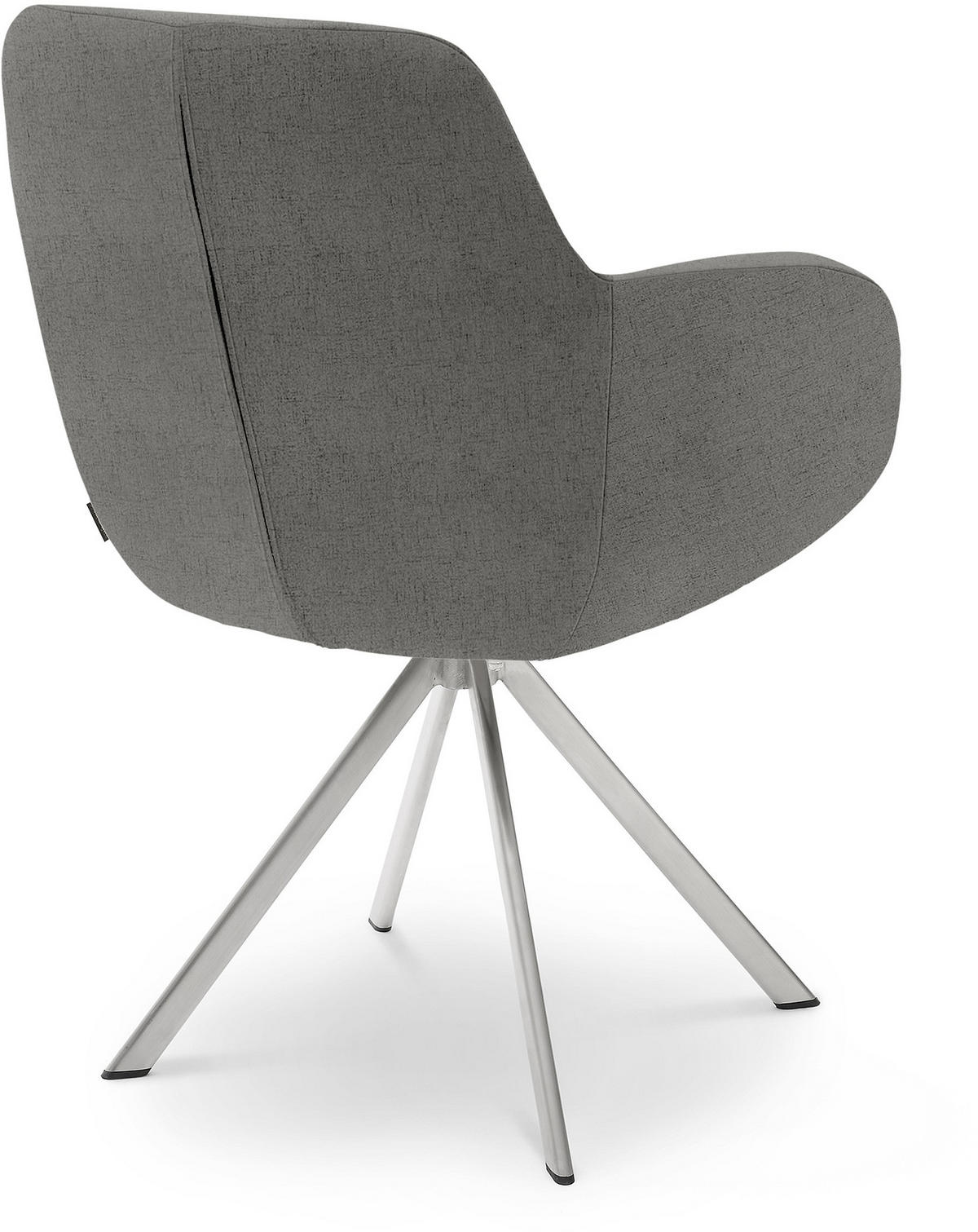 ARMLEHNSTUHL  in Edelstahl Webstoff  - Edelstahlfarben/Dunkelgrau, Design, Textil/Metall (62/86/66cm) - Musterring