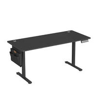 SCHREIBTISCH 160/60/72-120 cm Schwarz elektrisch höhenverstellbar  - Schwarz/Weiß, Basics, Holzwerkstoff/Metall (160/60/72-120cm) - Boxxx