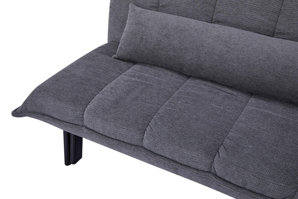 SCHLAFSOFA Cord Grau  - Schwarz/Grau, Design, Holz/Textil (148/82/102cm) - Stylife