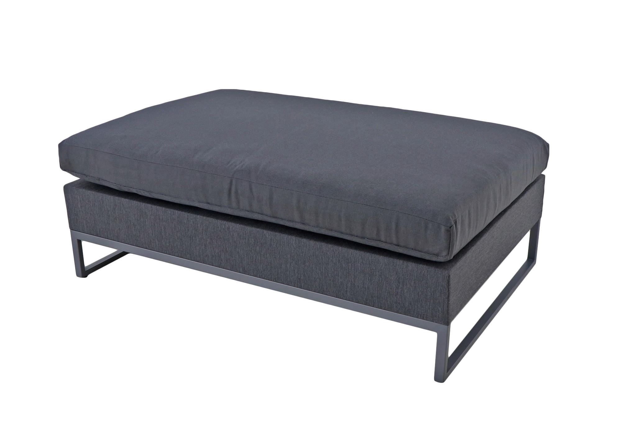 GARTENHOCKER  - Anthrazit/Grau, Basics, Kunststoff/Textil (140/49/89cm) - Gardenson