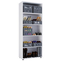 SCHUHSCHRANK Weiß  - Schwarz/Weiß, Design, Holzwerkstoff/Kunststoff (71/180/37cm) - MID.YOU