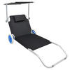 GARTENLIEGE 165/16/65 cm  - Schwarz, Basics, Textil/Metall (165/16/65cm) - MID.YOU