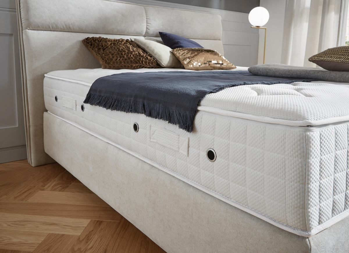 BOXSPRINGBETT 180/200 cm  in Blau  - Blau/Kupferfarben, Konventionell, Textil/Metall (180/200cm) - Ambiente