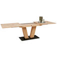 ESSTISCH in Holz, Holzwerkstoff 180-220/90/75 cm  - Eichefarben/Schwarz, Design, Holz/Holzwerkstoff (180-220/90/75cm) - Dieter Knoll