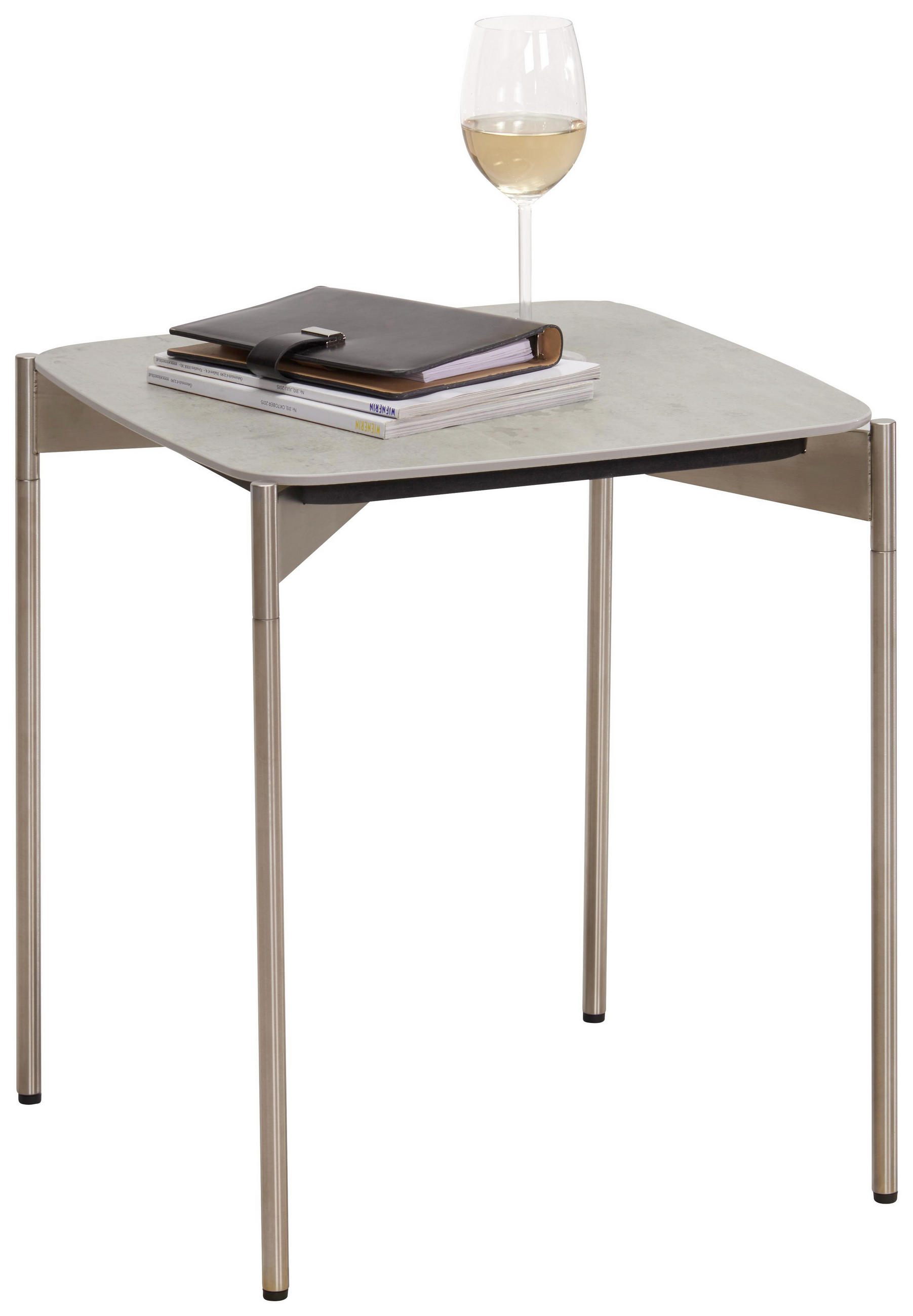 Beistelltisch in Metall, Keramik 43/43/49 cm