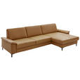 ECKSOFA  in Echtleder Currygelb  334/176 cm  - Currygelb/Schwarz, Design, Leder/Metall (334/176cm) - Dieter Knoll