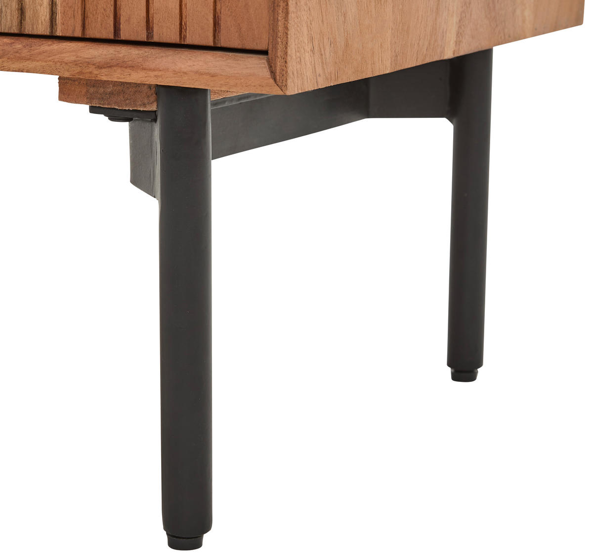 VITRINE in furniert, massiv Akazie Naturfarben  - Transparent/Schwarz, KONVENTIONELL, Glas/Holz (92/140/42cm) - Livetastic