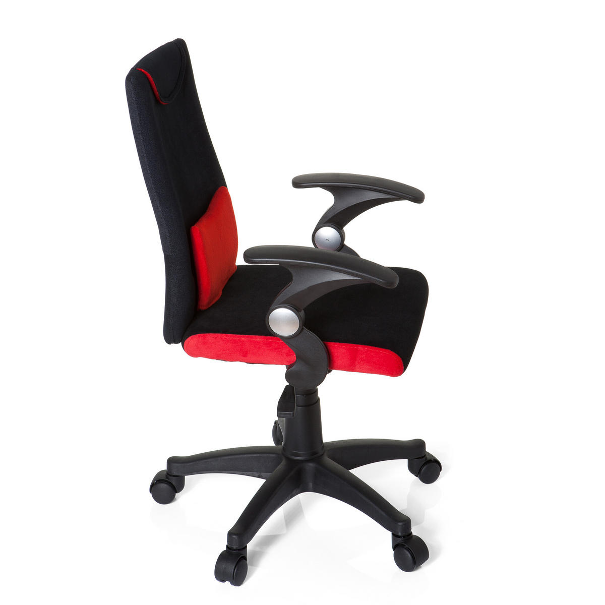 OTOČNÁ ŽIDLE PRO MLÁDEŽ, červená, černá - černá/červená, Basics, plast (50/87-97/40cm) - MID.YOU