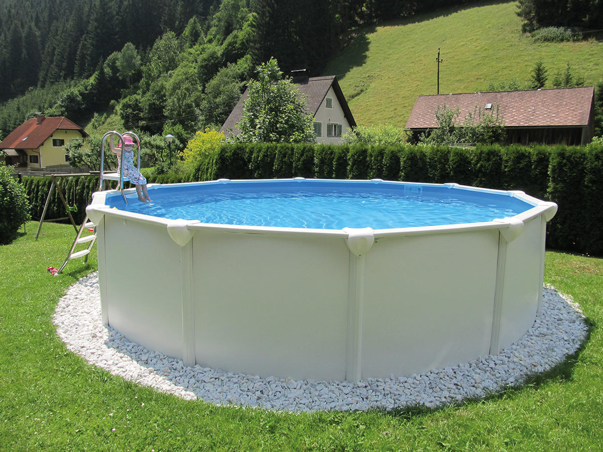 POOL-SET 01754 STEELY SUPREME 550/132 cm  - Blau/Weiß, MODERN, Kunststoff/Metall (550/132cm)