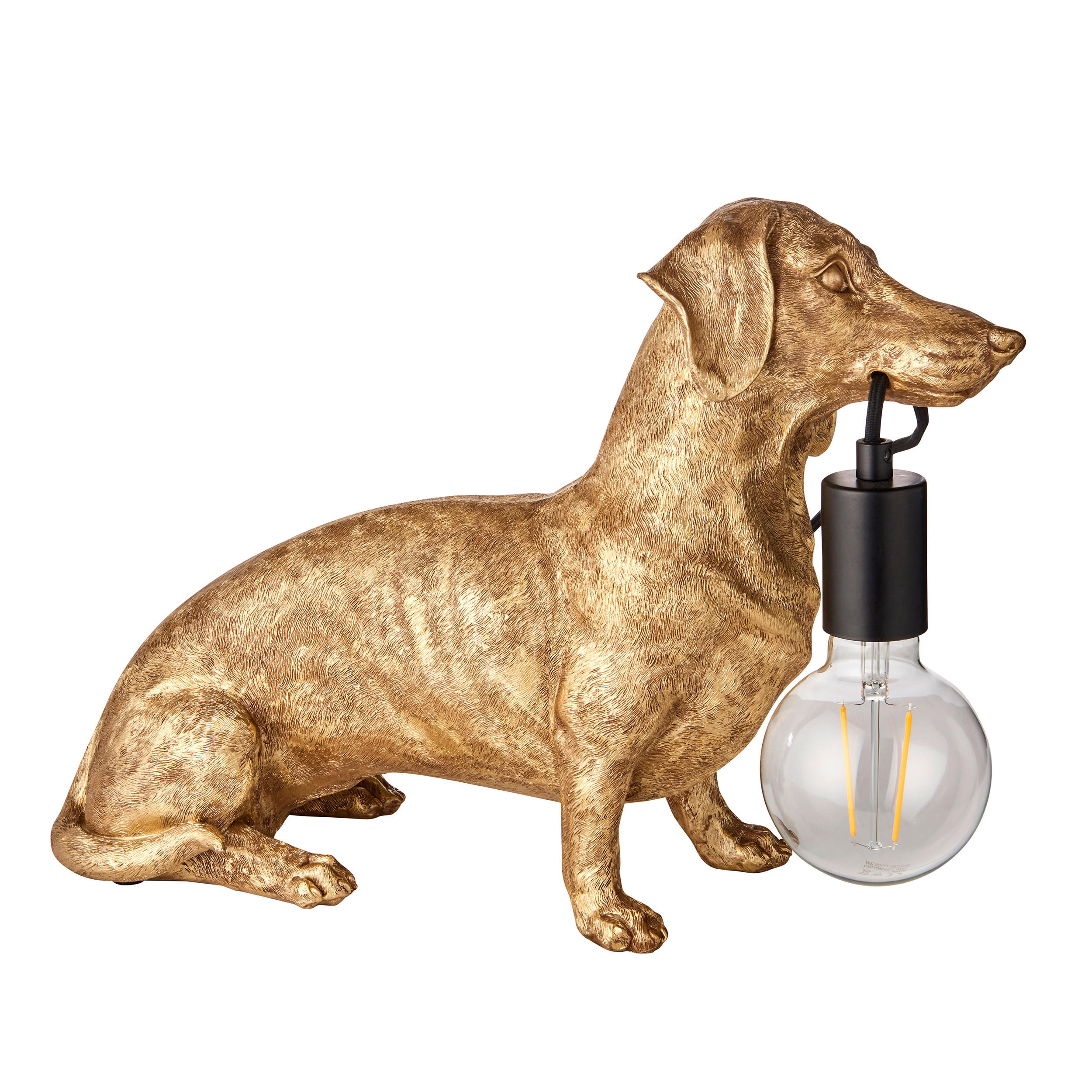 TISCHLEUCHTE Endon Dachshund 43/15/31 cm   - Goldfarben, Basics, Kunststoff/Metall (43/15/31cm) - ENDON