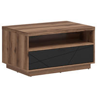 COUCHTISCH 90/60/48,5 cm rechteckig Schwarz, Eichefarben  - Eichefarben/Schwarz, Design, Holzwerkstoff/Kunststoff (90/60/48,5cm)