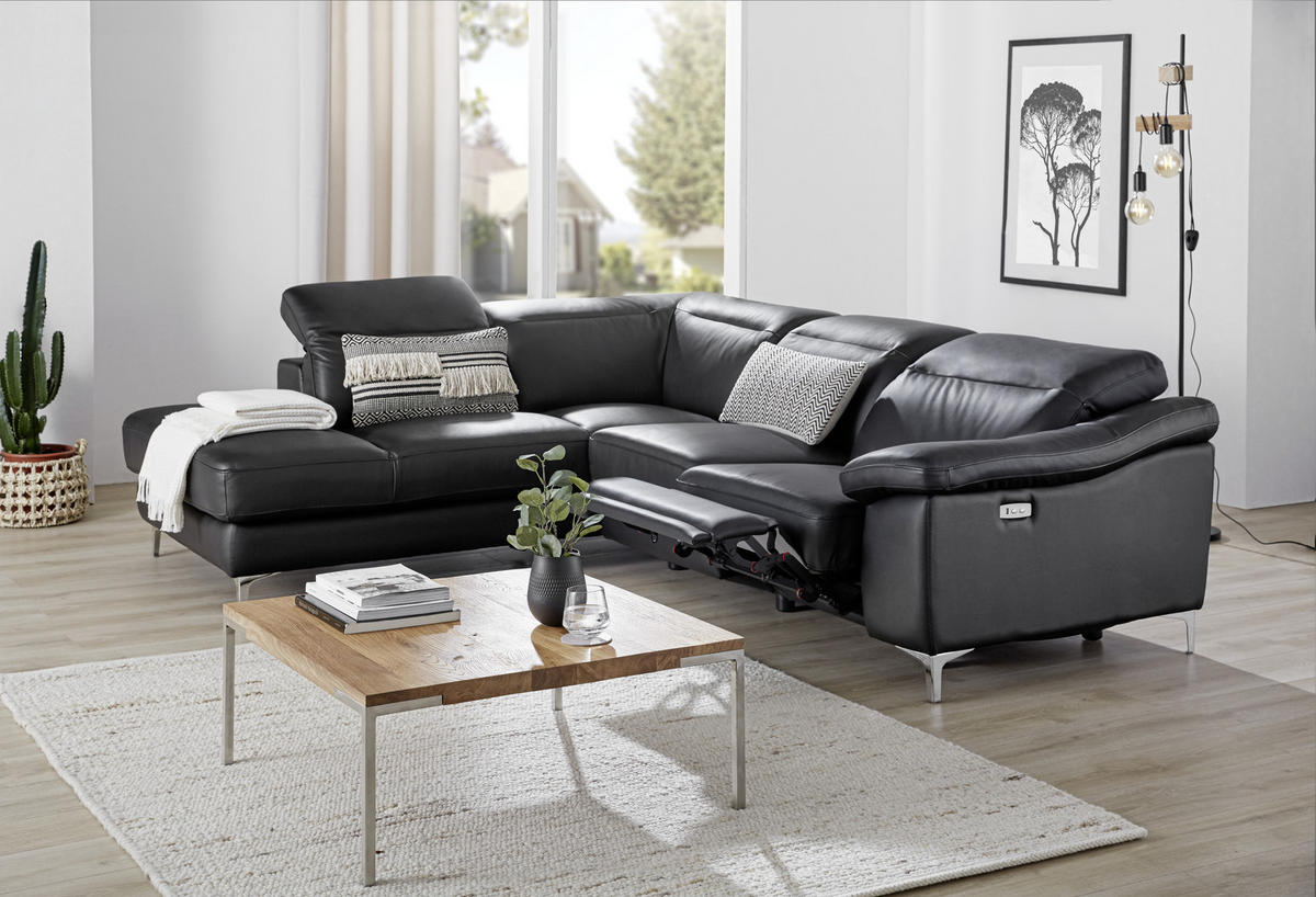 COUCHTISCH Eiche massiv 80/80/33,5 cm quadratisch Eichefarben, Edelstahlfarben  - Edelstahlfarben/Eichefarben, Design, Holz/Metall (80/80/33,5cm) - Novel