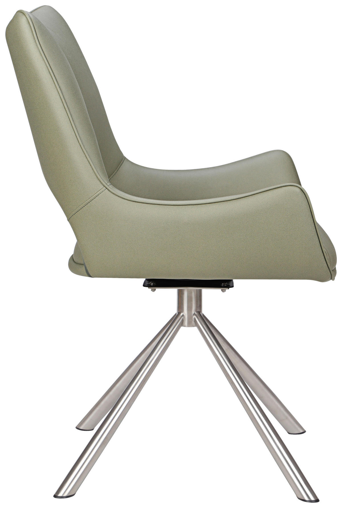 STUHL - Edelstahlfarben/Grün, Design, Textil/Metall (57/85,5/62cm) - Carryhome