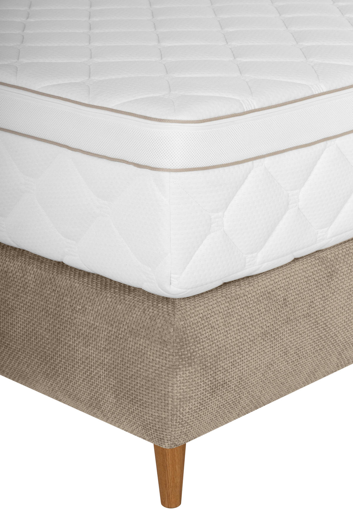 BOXSPRINGBETT 160/200 cm  in Hellbraun  - Hellbraun/Eichefarben, MODERN, Holz/Textil (160/200cm) - Welnova