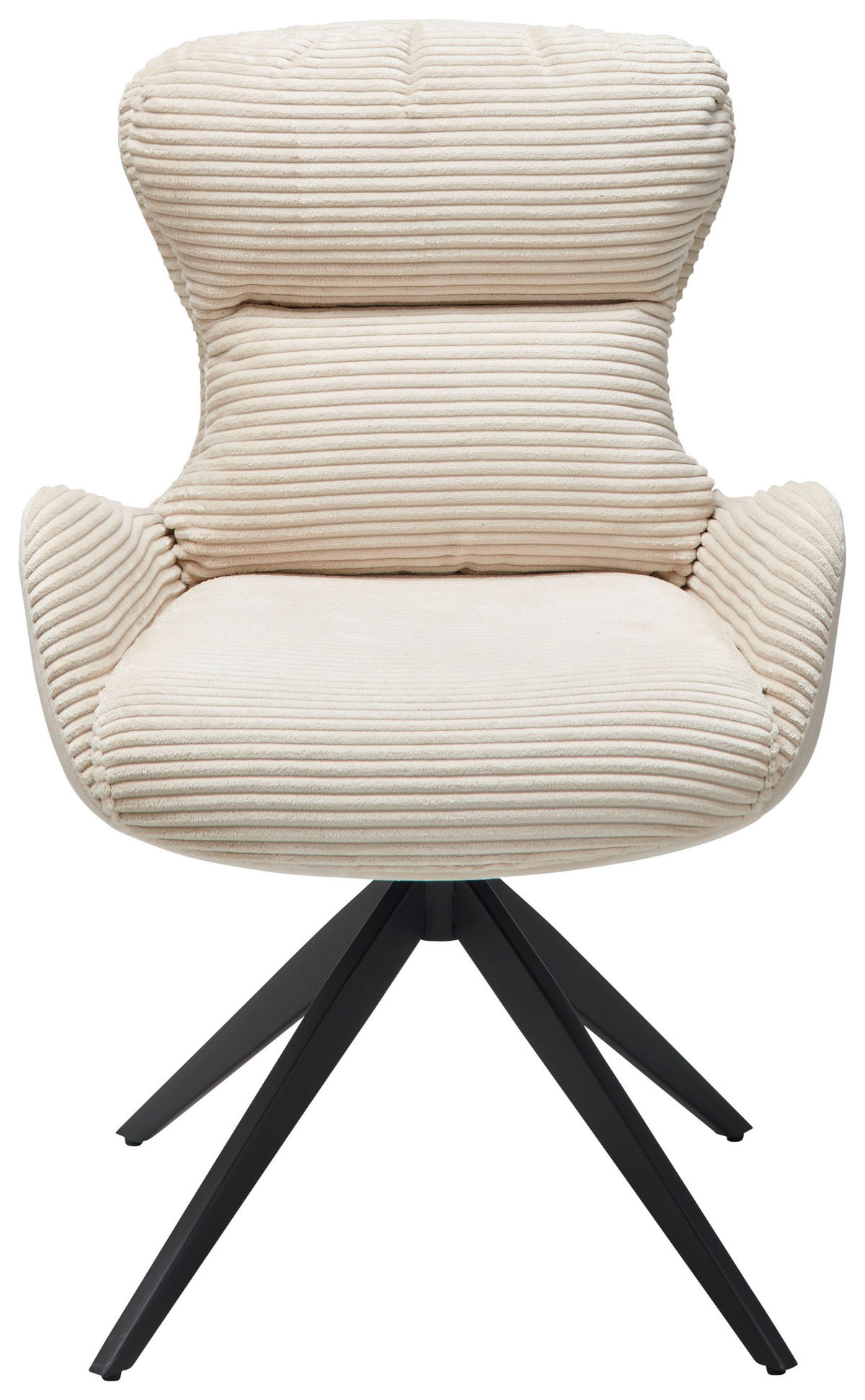 ARMLEHNSTUHL  in Eisen Cord  - Beige/Schwarz, LIFESTYLE, Textil/Metall (58/88/68cm) - MID.YOU