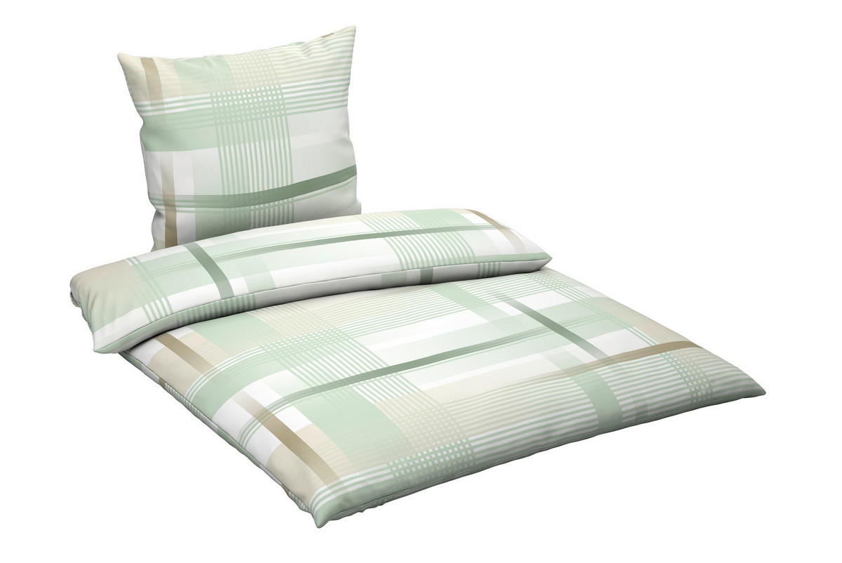 BETTWÄSCHE Flanell 155/220 cm  - Grün, Textil (155/220cm) - Novel