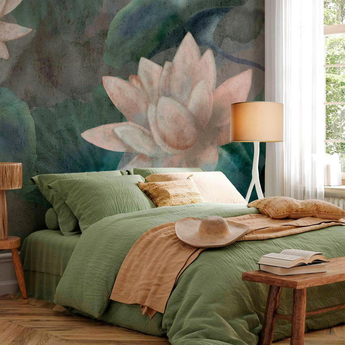 FOTOTAPETE  - Dunkelgrün/Grau, LIFESTYLE, Textil (150/105cm) - artgeist