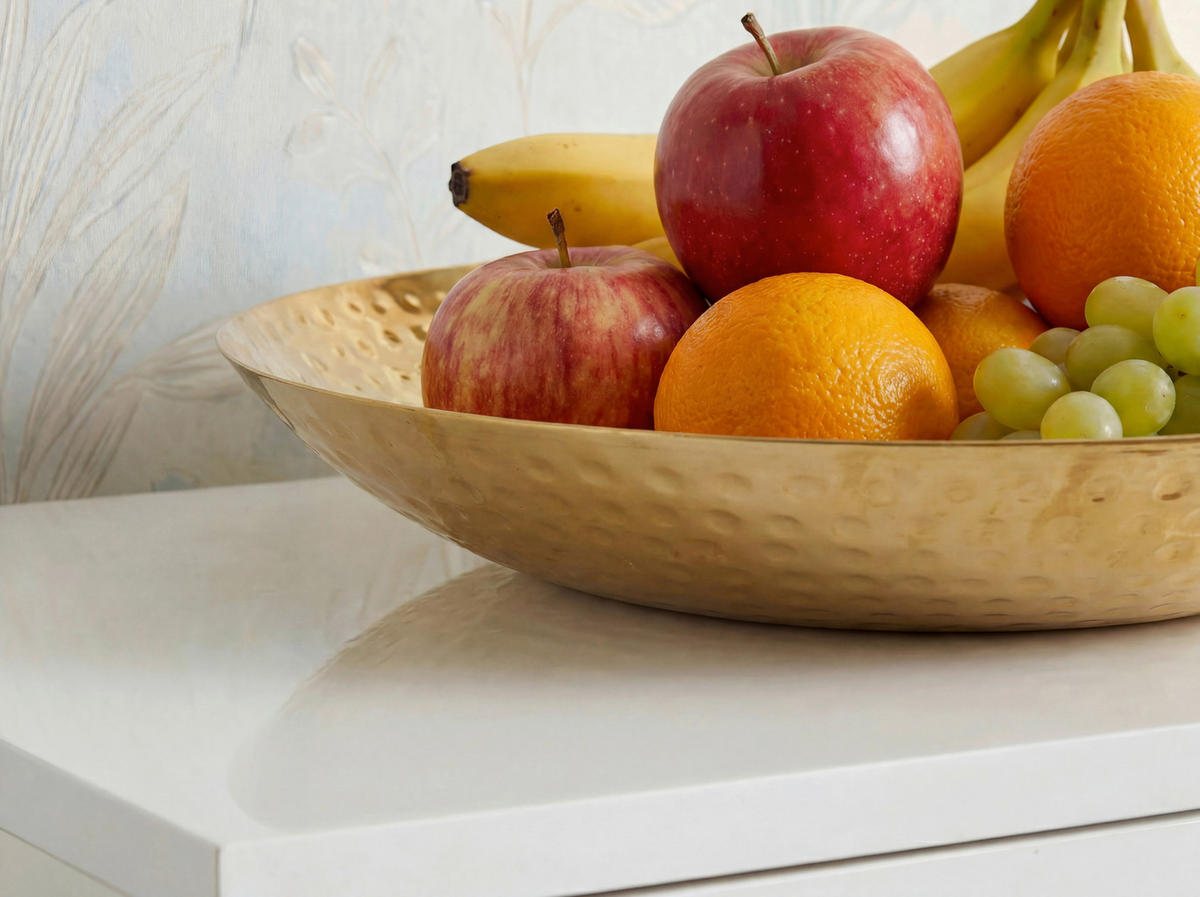 OBSTSCHALE  - Goldfarben, Design, Metall (50/8/50cm) - Livetastic