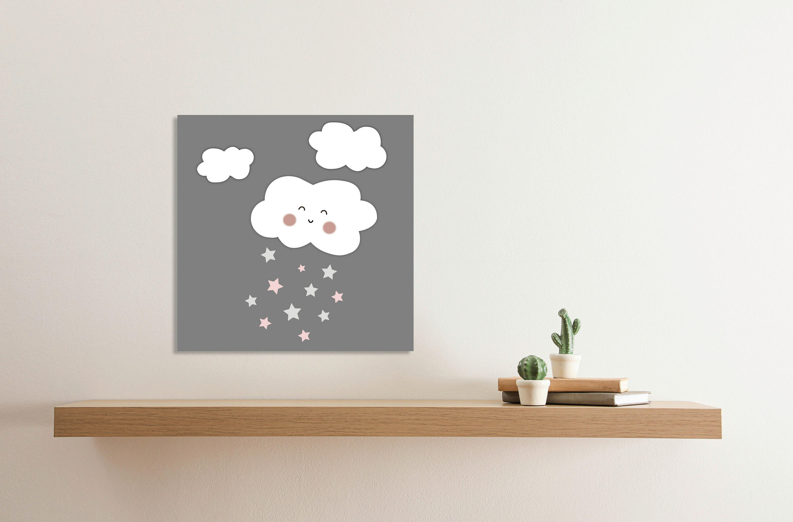BABYWANDDEKO - Naturfarben/Grau, Basics, Holz/Kunststoff (50/50/3cm)