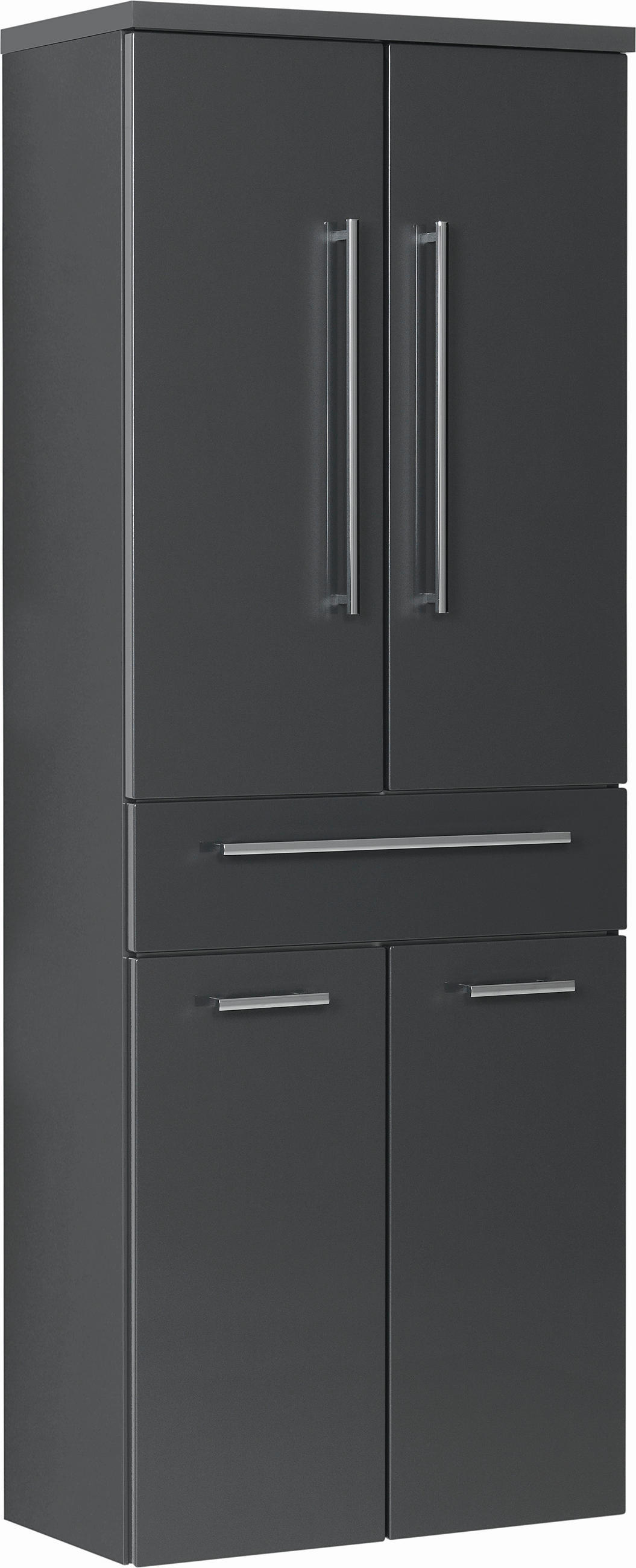 HOCHSCHRANK 60/162,8/33 cm  - Chromfarben/Anthrazit, Design, Glas/Holzwerkstoff (60/162,8/33cm) - Novel