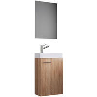 GÄSTEBAD - Weiß/Sonoma Eiche, KONVENTIONELL, Keramik/Holzwerkstoff (41cm) - MID.YOU