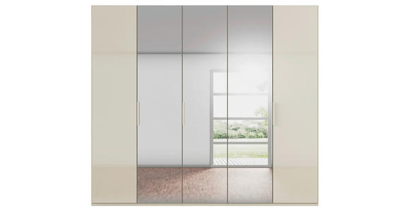 DREHTÜRENSCHRANK 251/223/61 cm,  in Champagner, 5-türig  - Champagner, Basics, Glas/Holzwerkstoff (251/223/61cm) - Novel