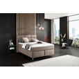 BOXSPRINGBETT 140/200 cm  in Hellbraun  - Hellbraun/Alufarben, KONVENTIONELL, Textil/Metall (140/200cm) - Dieter Knoll