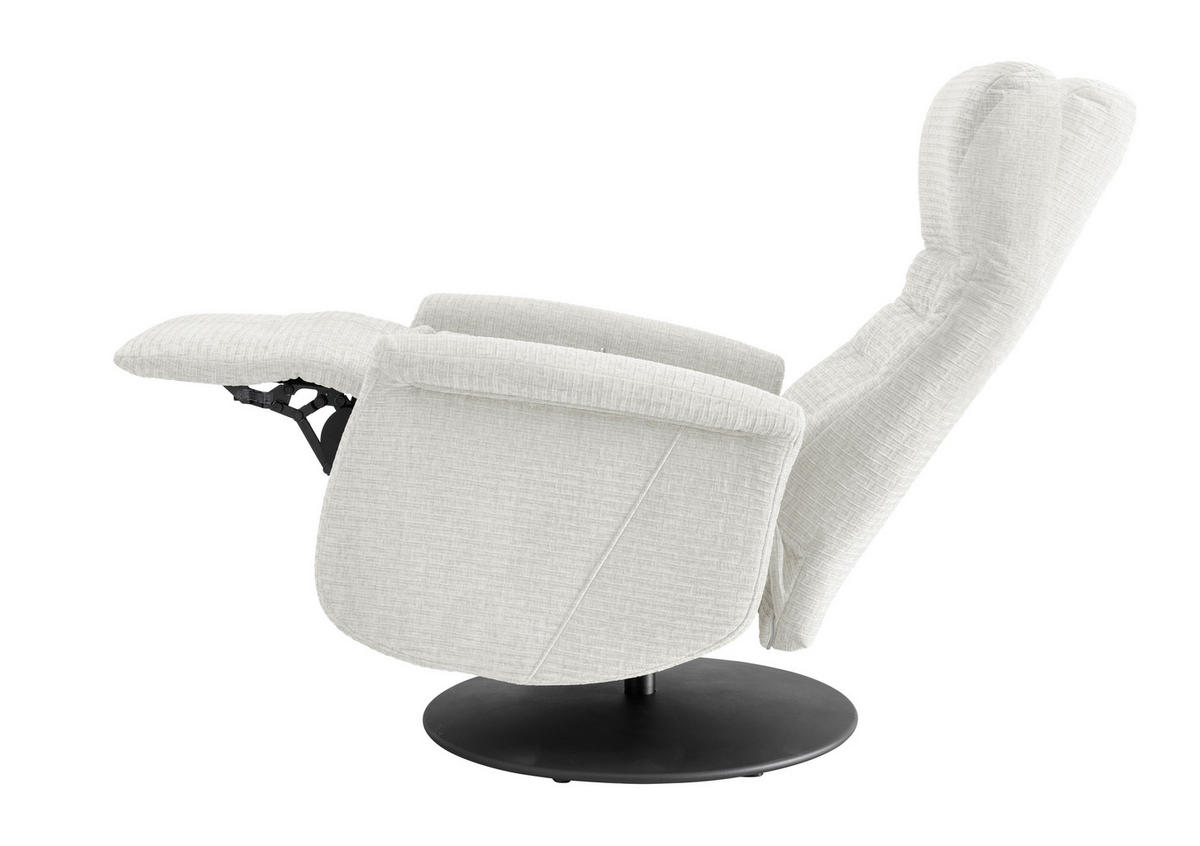 RELAXSESSEL in Textil Weiss  - Weiss/Schwarz, Modern, Textil/Metall (72/118/85-165cm) - Livetastic
