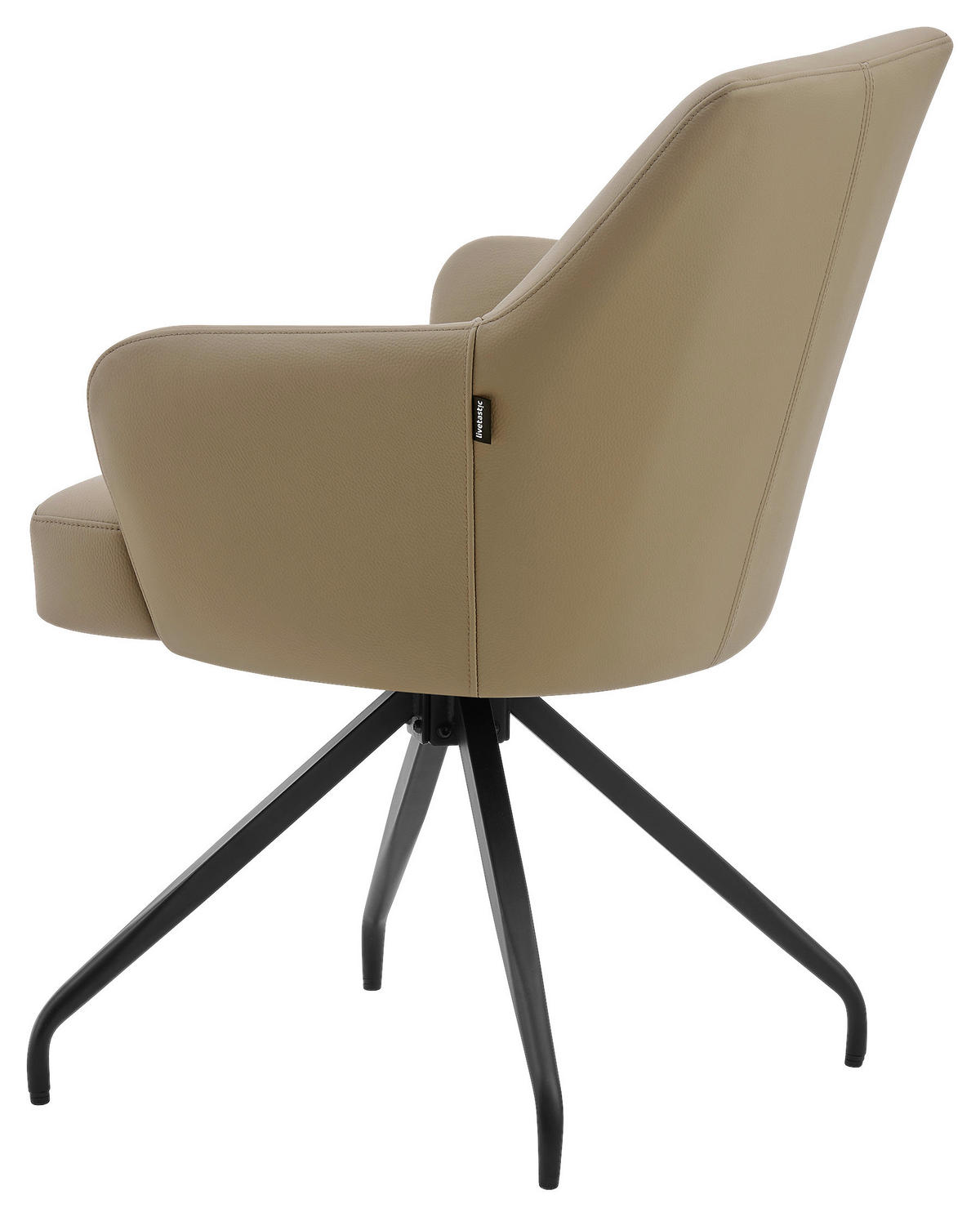 STOLICA S NASLONOM ZA RUKE  crna, taupe  drvo, metal, koža      - crna/taupe, Moderno, koža/drvo (57,5/83,5/63cm) - Livetastic