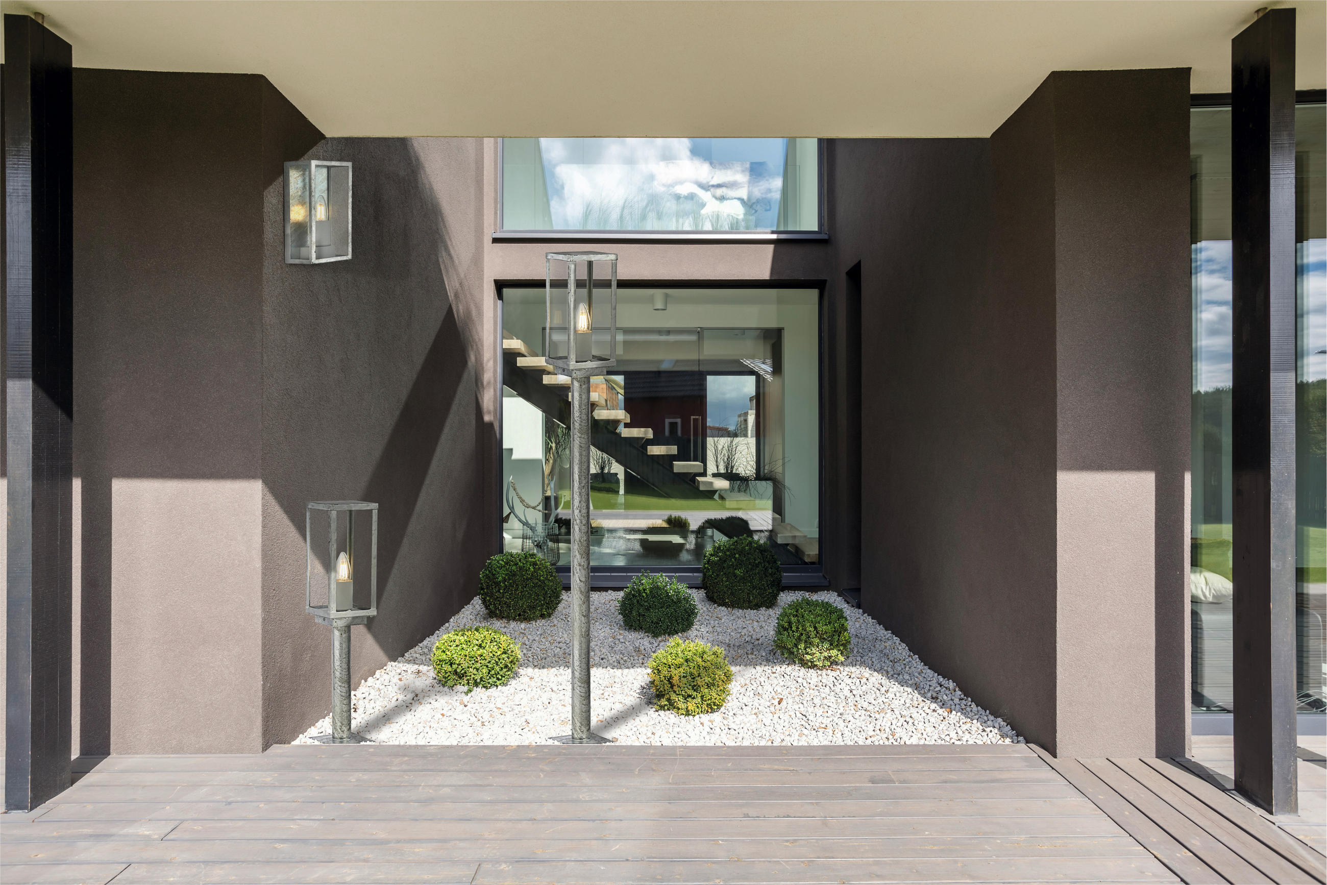 Thumbnail - Searchlight AUßENWANDLEUCHTE Box ll Outdoor, Silber, Metall, Glas, 23.6 cm, Lampen & Leuchten, Außenbeleuchtung, Außenle...