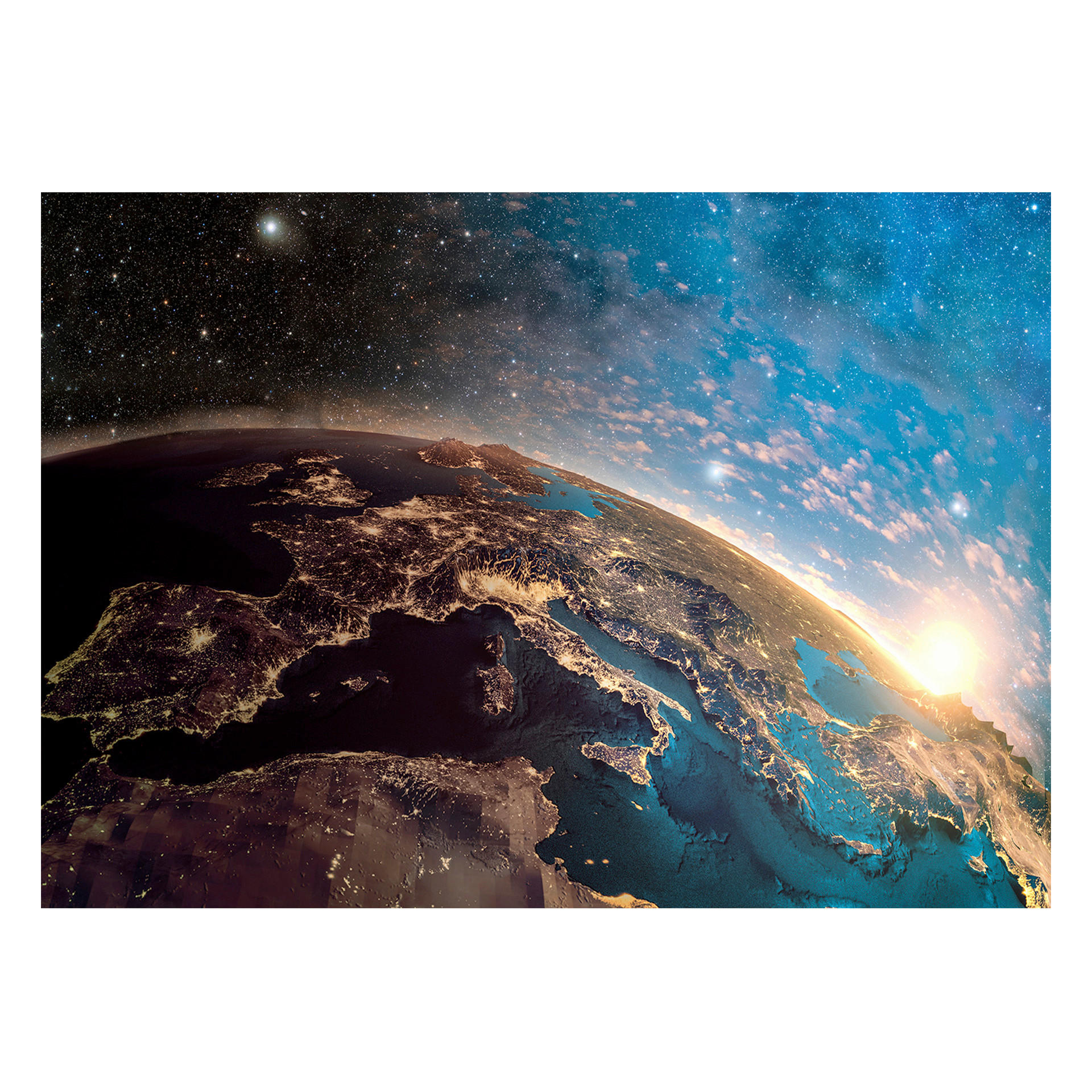 GLASBILD Weltall 70/100 cm  - Multicolor, Basics, Glas/Papier (70/100cm)