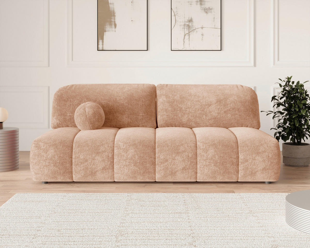 SCHLAFSOFA Chenille Hellrot  inkl. Zierkissen, Rückenkissen, Bettkasten, Schlaffunktion, Rücken echt, Liegefläche im Originalstoff  - Hellrot/Schwarz, MODERN, Kunststoff/Textil (210/88/104cm) - Milino