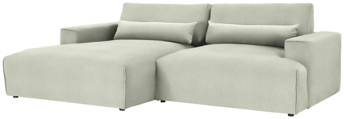 ECKSOFA Chenille Sandfarben  - Sandfarben/Schwarz, Design, Kunststoff/Textil (187/268cm) - Stylife