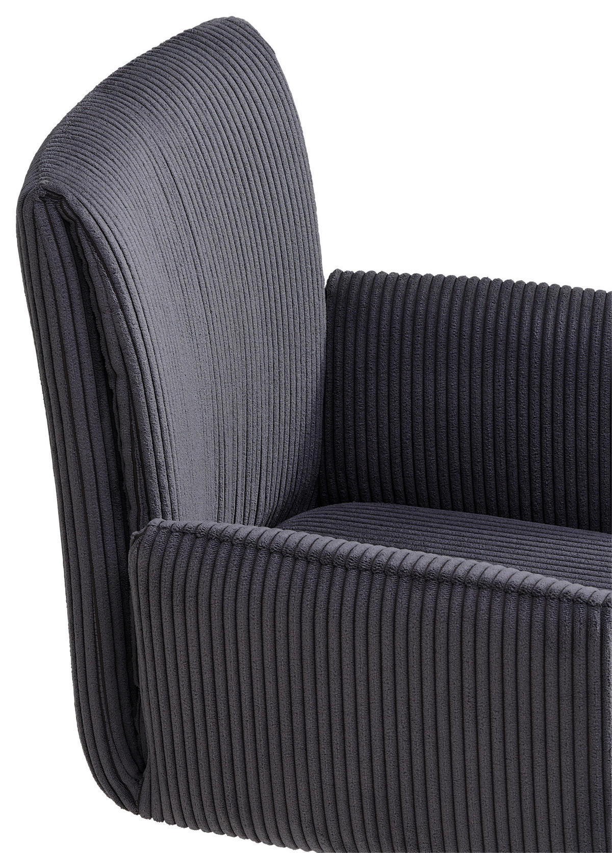 ARMLEHNSTUHL  in Eisen Cord  - Anthrazit/Schwarz, MODERN, Textil/Metall (65/90/62cm) - MID.YOU