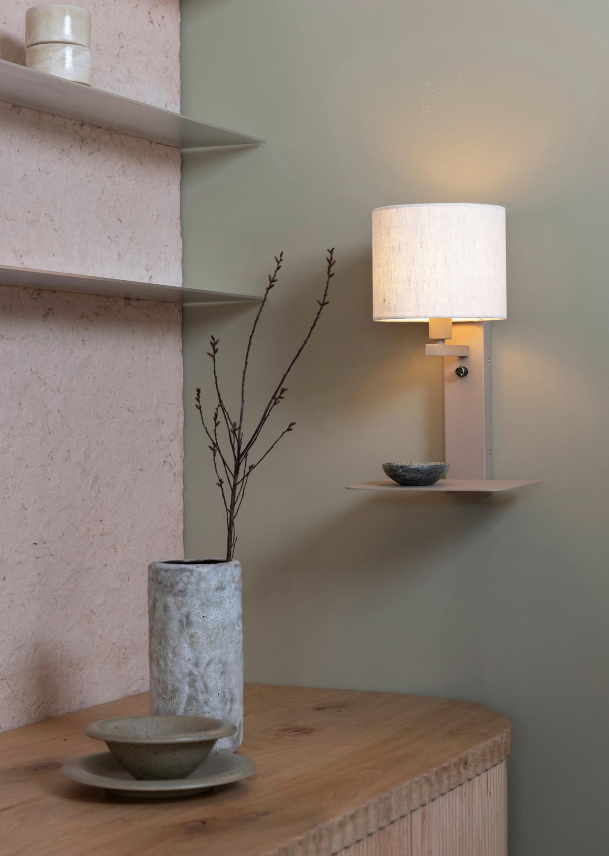 WANDLEUCHTE - Weiß, Design, Textil (24/20/42cm) - It's about Romi