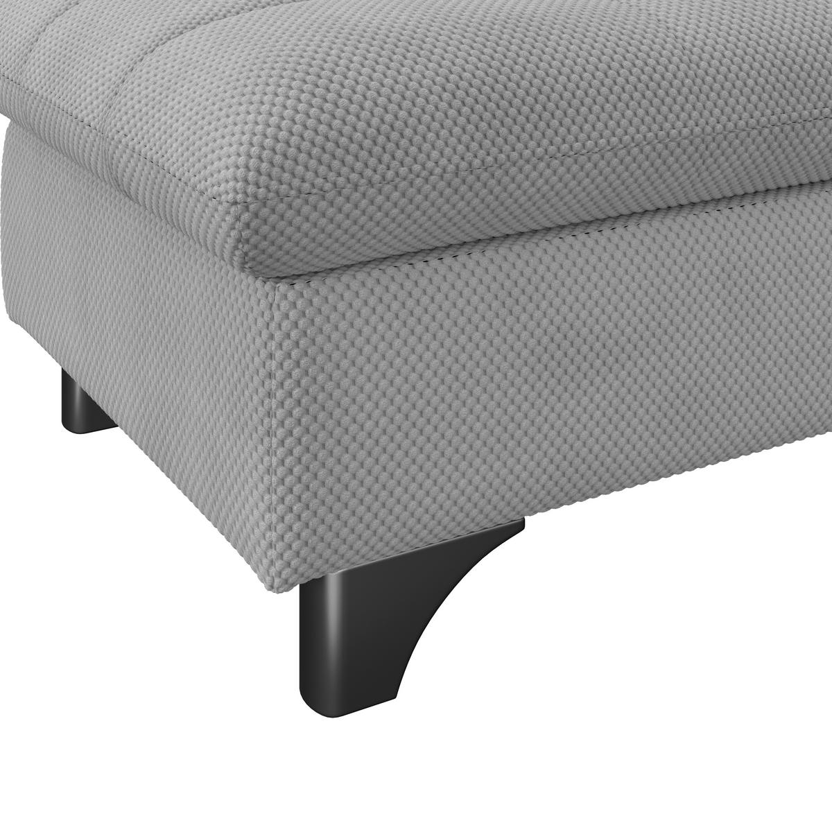 HOCKER Chenille Hellgrau  - Chromfarben/Hellgrau, KONVENTIONELL, Textil/Metall (108/46/108cm) - Livetastic