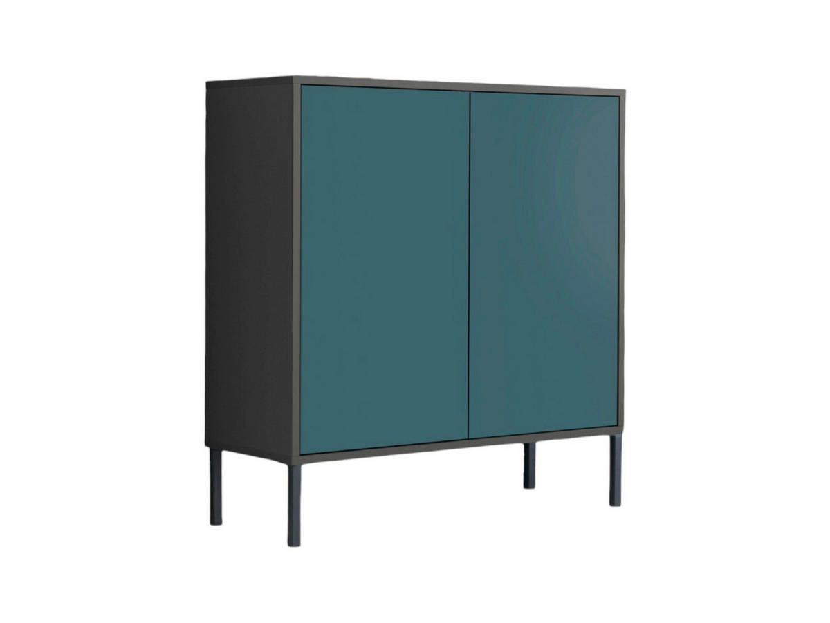 KOMMODE Mailand Typ 4 + MF  in 79/86/33 cm  - Anthrazit/Petrol, MODERN, Holzwerkstoff/Metall (79/86/33cm) - MID.YOU