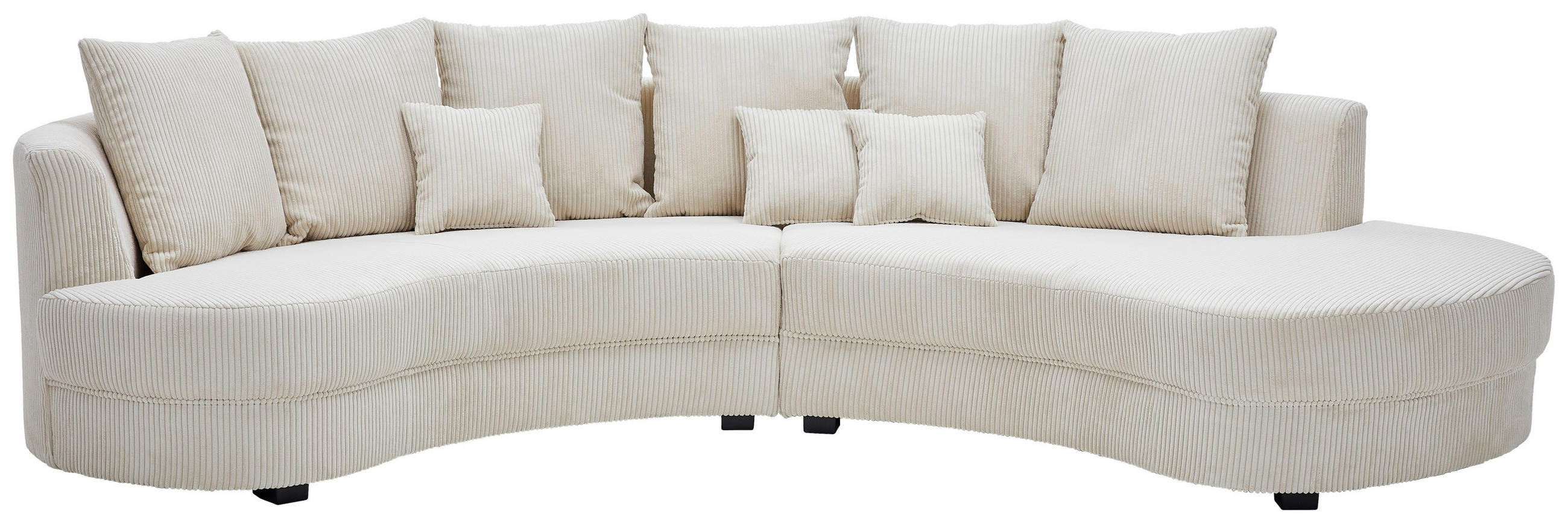 WOHNLANDSCHAFT Beige Cord  - Beige/Schwarz, Design, Kunststoff/Textil (300/160cm) - Livetastic