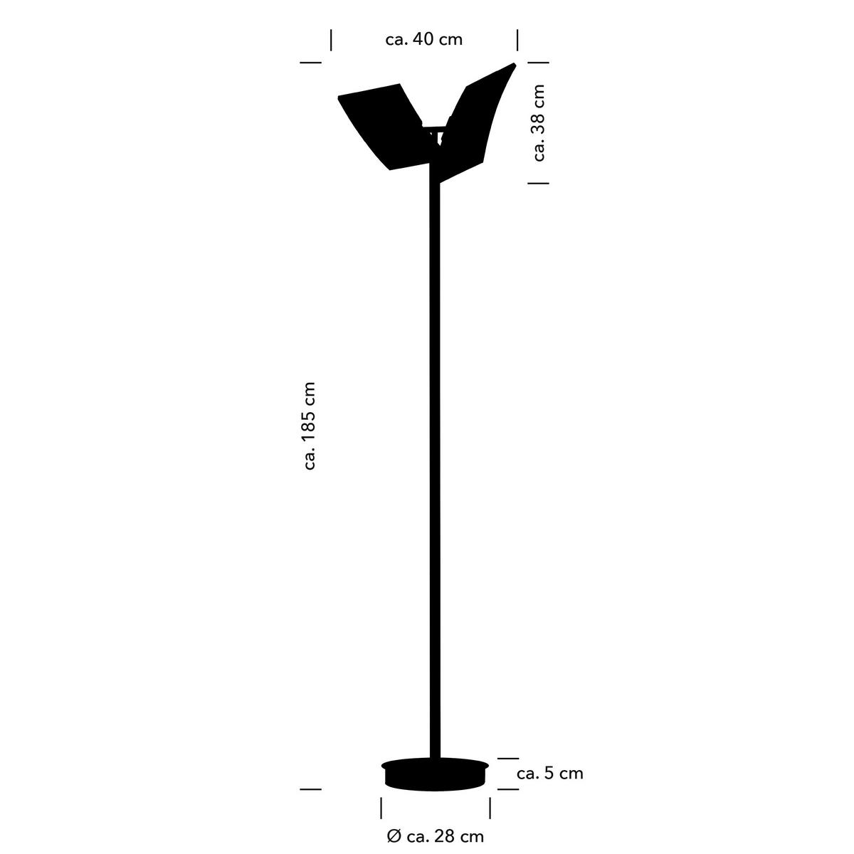 LED-STEHLEUCHTE TWICE 48/180 cm   - Alufarben, Design, Metall (48/180cm) - Hell