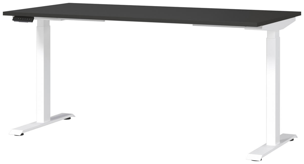 SCHREIBTISCH 160/80/72-118 cm  in Graphitfarben, Weiß  - Graphitfarben/Weiß, MODERN, Holzwerkstoff/Metall (160/80/72-118cm) - Novel