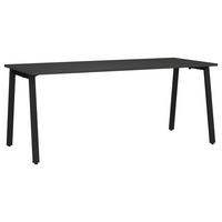 SCHREIBTISCH 180/80/75 cm  in Graphitfarben, Schwarz  - Graphitfarben/Schwarz, MODERN, Holzwerkstoff/Metall (180/80/75cm) - Novel