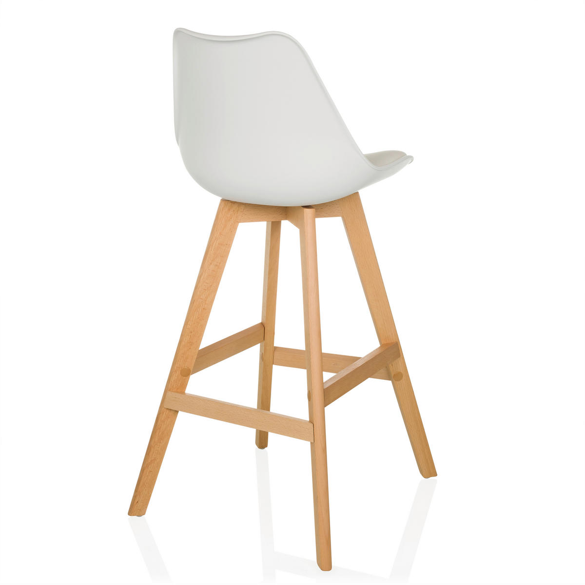BARHOCKER-SET Weiß abwischbar  - Buchefarben/Weiß, MODERN, Holz/Kunststoff (51/99/51cm) - MID.YOU