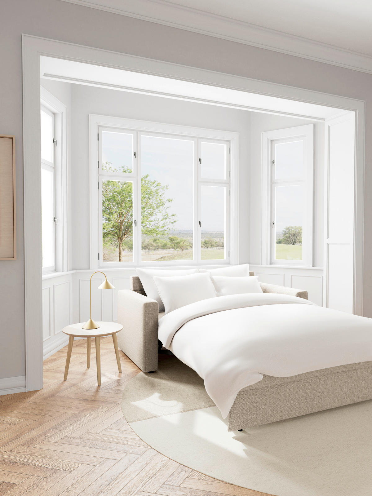 BÄDDSOFFA i struktur beige  - beige/svart, Modern, textil/plast (176/85/88cm) - Livetastic